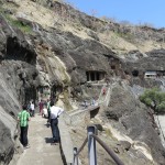 The walkway to the caves at Ajanta
