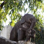 An elephant guarding a gate in Kolhapur